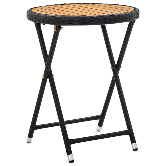 Tebord 60 Cm Massivt Akacietræ Og Polyrattan