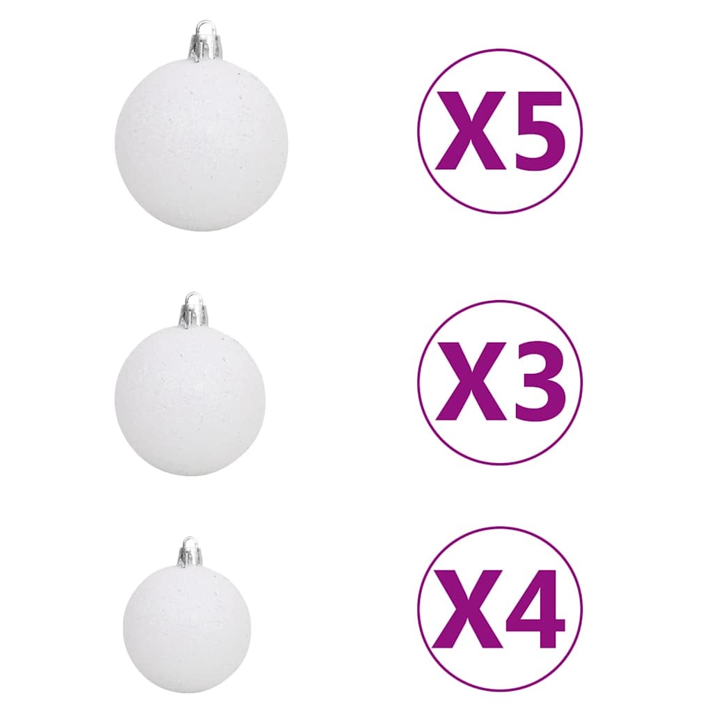 Kunstigt Juletræ Med Lys Og Kuglesæt 150 Cm PVC Sort - Billede 13