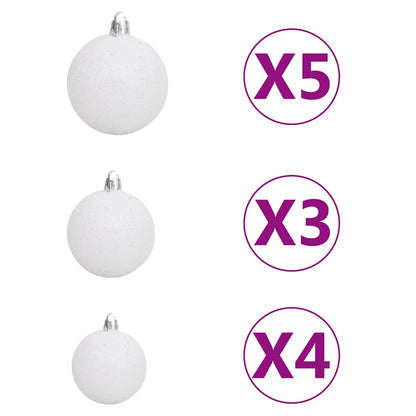 Kunstigt Juletræ Med Lys Og Kuglesæt 150 Cm PVC Sort - Billede 13