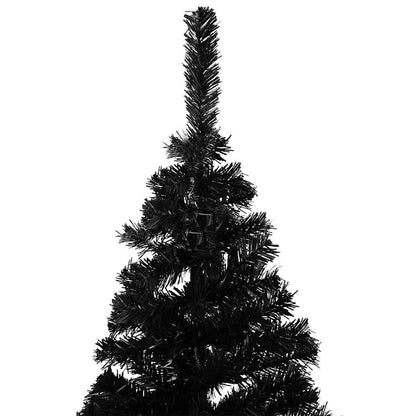 Kunstigt Juletræ Med Lys Og Kuglesæt 150 Cm PVC Sort - Billede 5