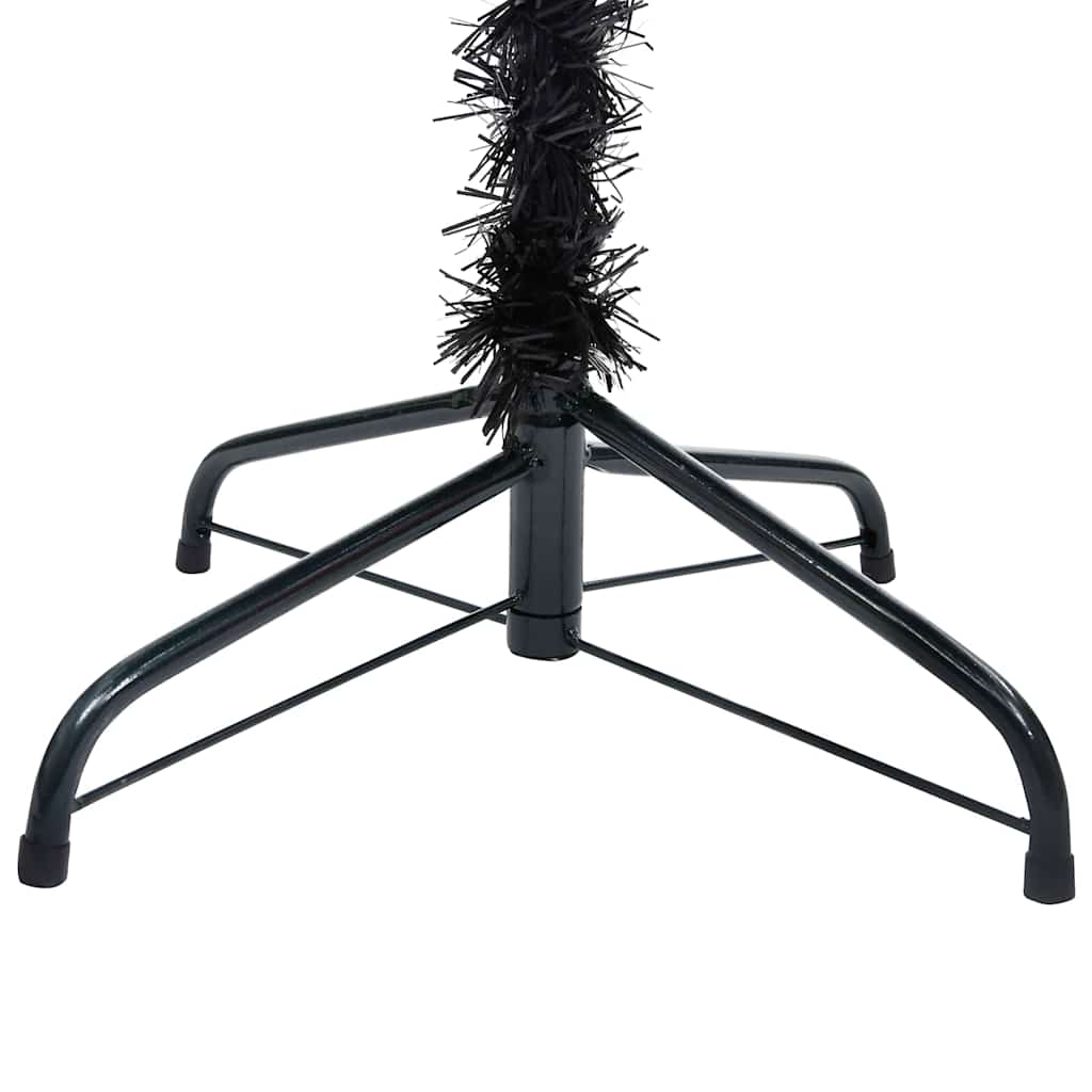 Kunstigt Juletræ Med Lys Og Kuglesæt 150 Cm PVC Sort - Billede 6