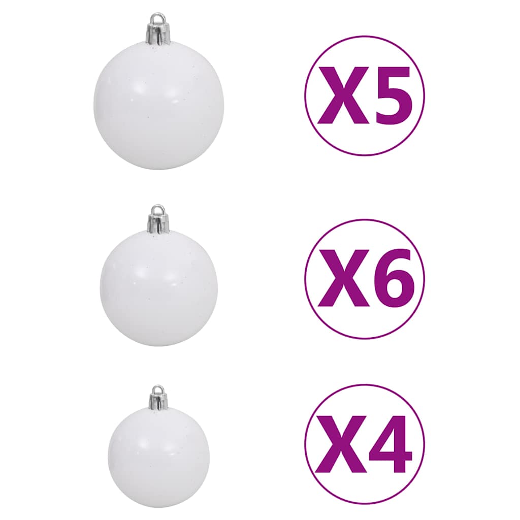Kunstigt Juletræ Med Lys Og Kuglesæt 150 Cm PVC Sort - Billede 9