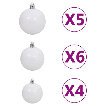 Kunstigt Juletræ Med Lys Og Kuglesæt 150 Cm PVC Sort - Billede 9