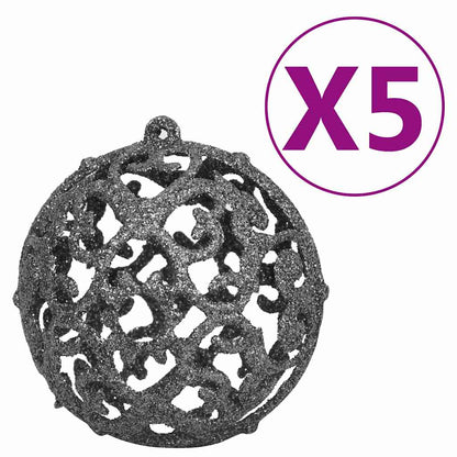 Kunstigt Juletræ Med Lys Og Kuglesæt 150 Cm PVC Sort - Billede 10