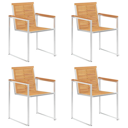 Havestole 4 Stk. Og Rustfrit Stål