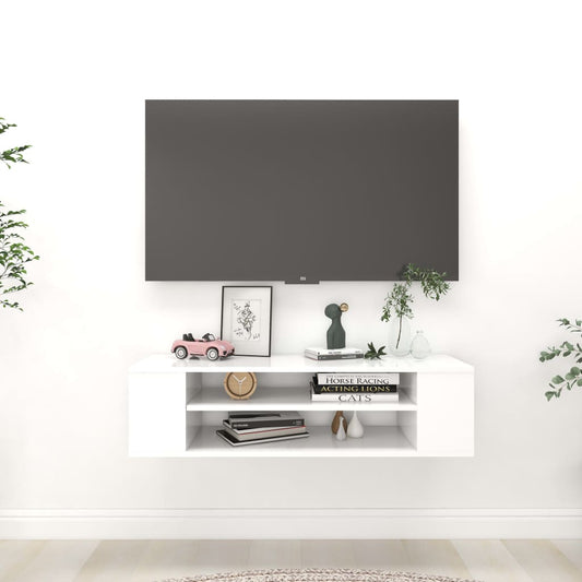 Væghængt Tv-Bord 100X30X26,5 Cm Konstrueret Træ
