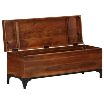 Opbevaringskiste 110x35x41 Cm Massivt Akacietræ - Billede 2