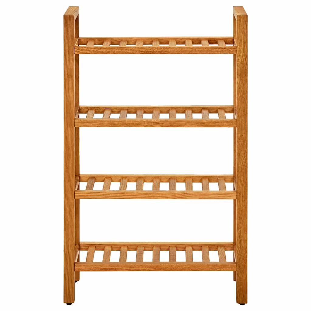 Skostativ Med 4 Hylder Massivt Egetræ - Billede 2