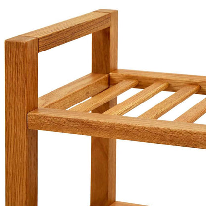 Skostativ Med 4 Hylder Massivt Egetræ - Billede 4