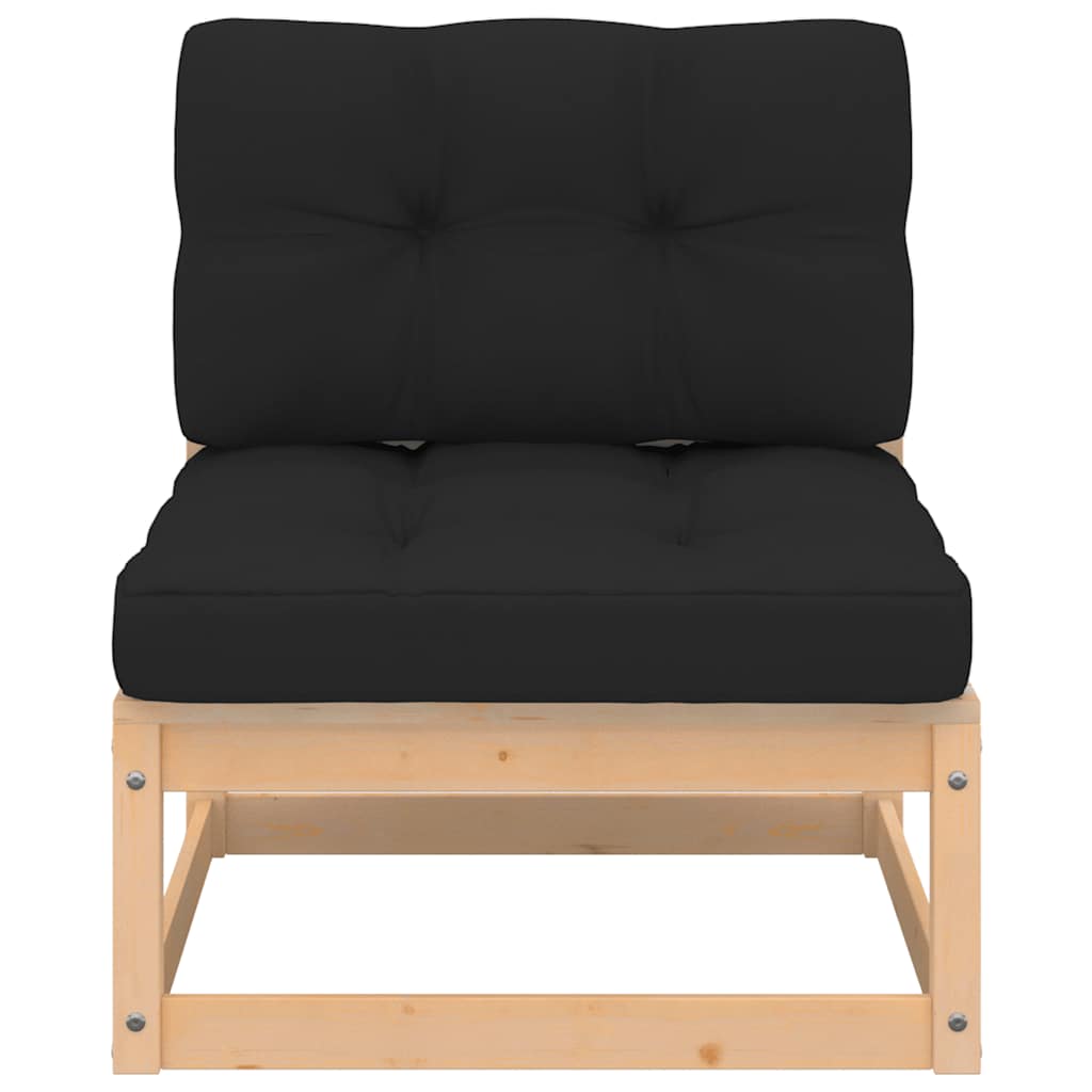 Midterdel Til Havesofa Med Hynder Massivt Fyrretræ