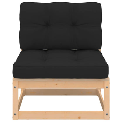 Midterdel Til Havesofa Med Hynder Massivt Fyrretræ