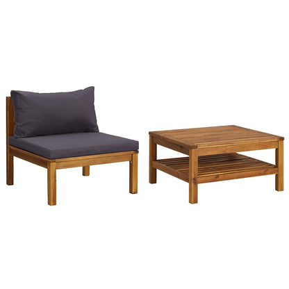 Sofasæt Med Bord 2 Dele Massivt Akacietræ