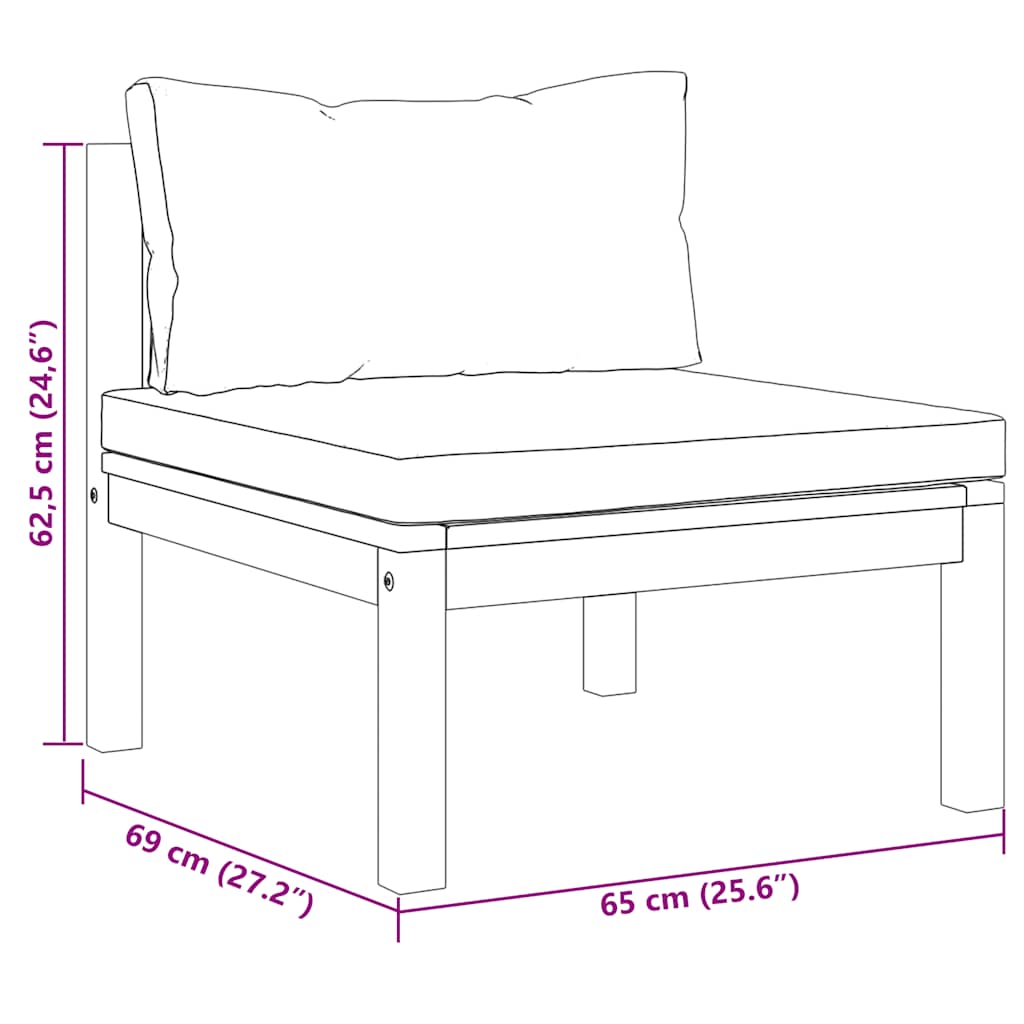 Sofasæt Med Bord 2 Dele Massivt Akacietræ
