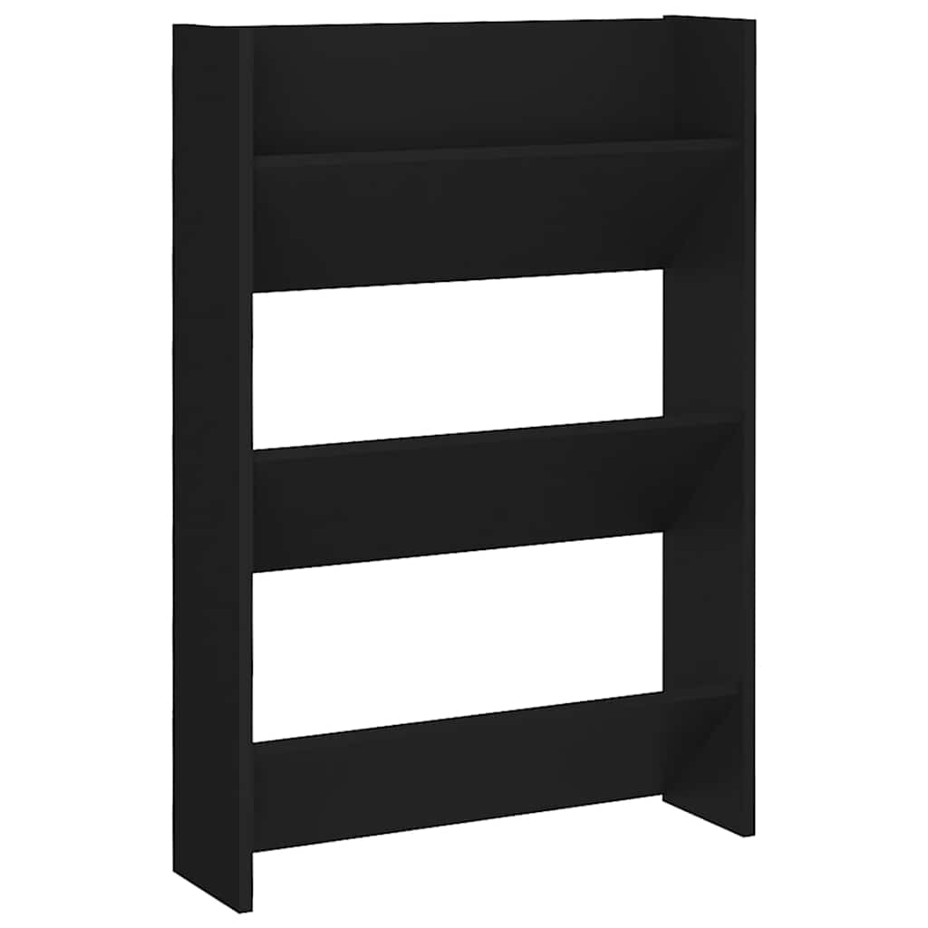 Væghængte Skoreoler 2 Stk. 60x18x90 Cm Konstrueret Træ Sort - Billede 5