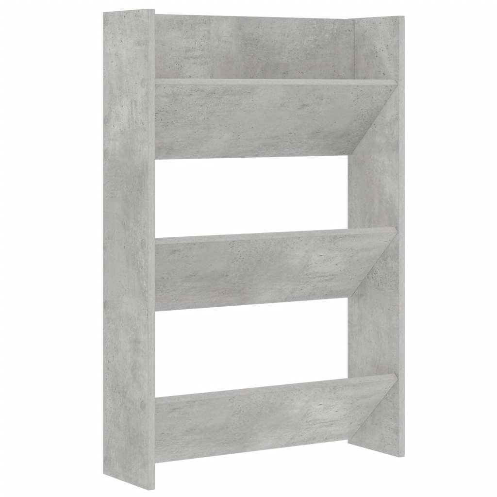 Væghængte Skoskabe 2 Stk. 60x18x90 Cm Spånplade Betongrå - Billede 5