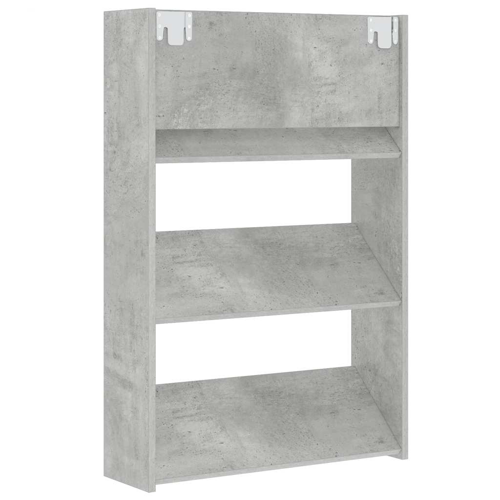 Væghængte Skoskabe 2 Stk. 60x18x90 Cm Spånplade Betongrå - Billede 8