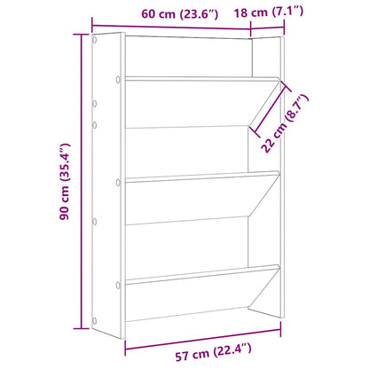 Væghængte Skoskabe 2 Stk. 60x18x90 Cm Spånplade Betongrå - Billede 11