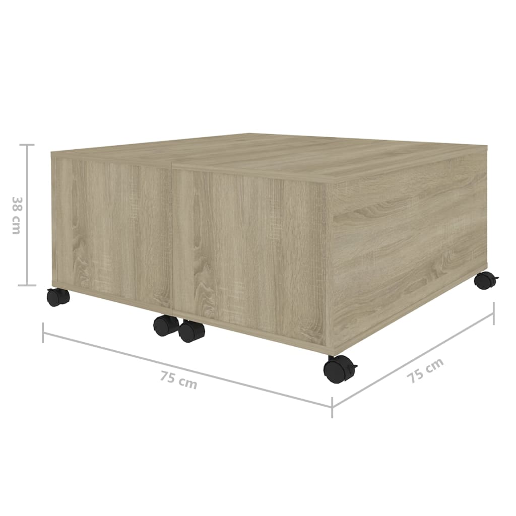 Sofabord 75X75X38 Cm Konstrueret Træ