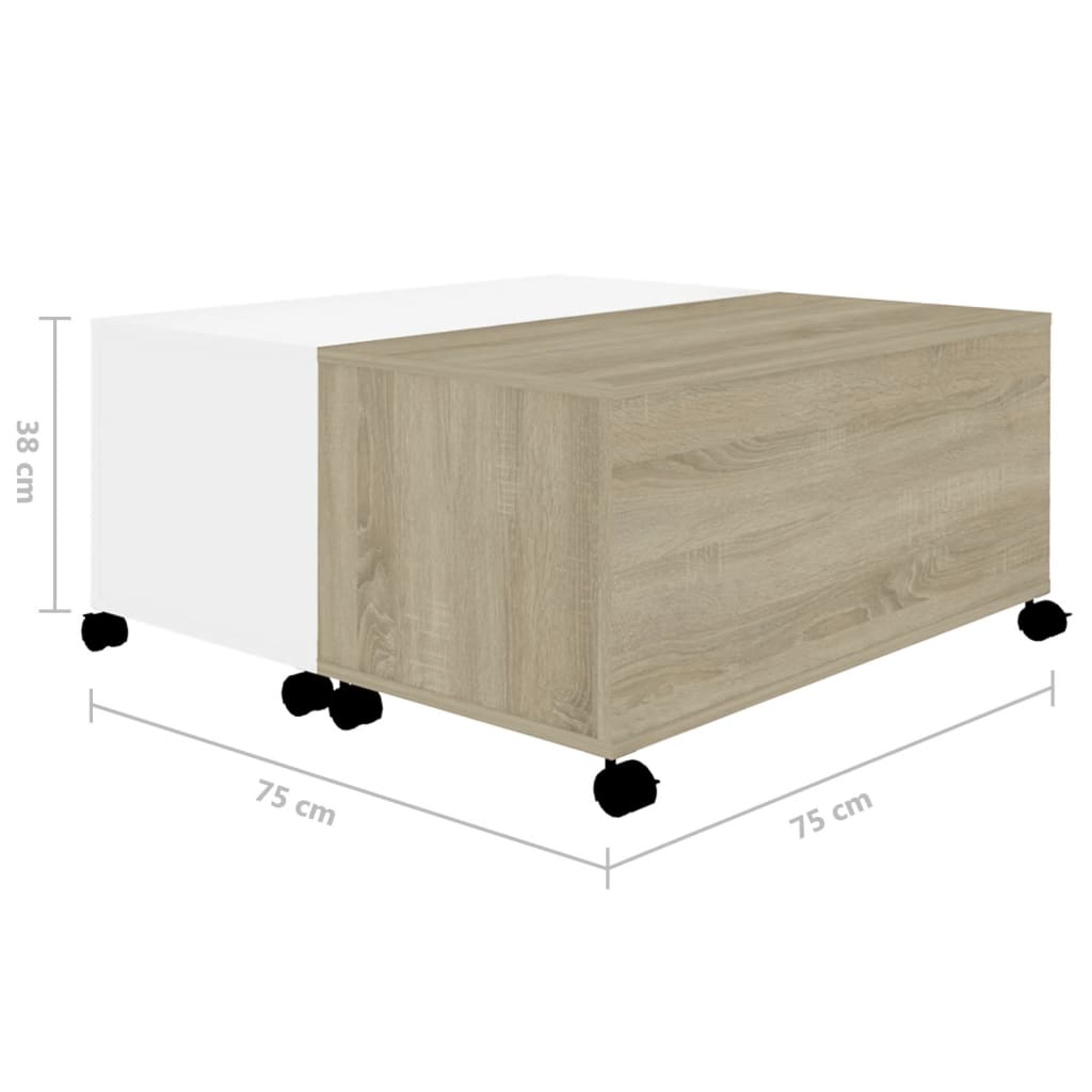Sofabord 75X75X38 Cm Konstrueret Træ