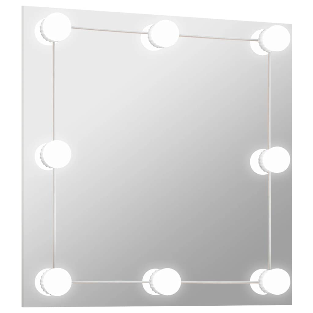 Vægspejl Med Led-lys Firkantet Glas - Billede 2
