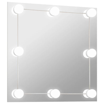 Vægspejl Med Led-lys Firkantet Glas - Billede 2