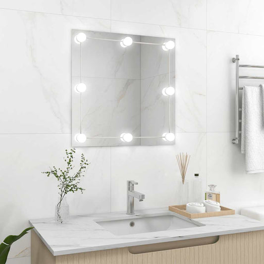 Vægspejl Med Led-lys Firkantet Glas - Hovedbillede