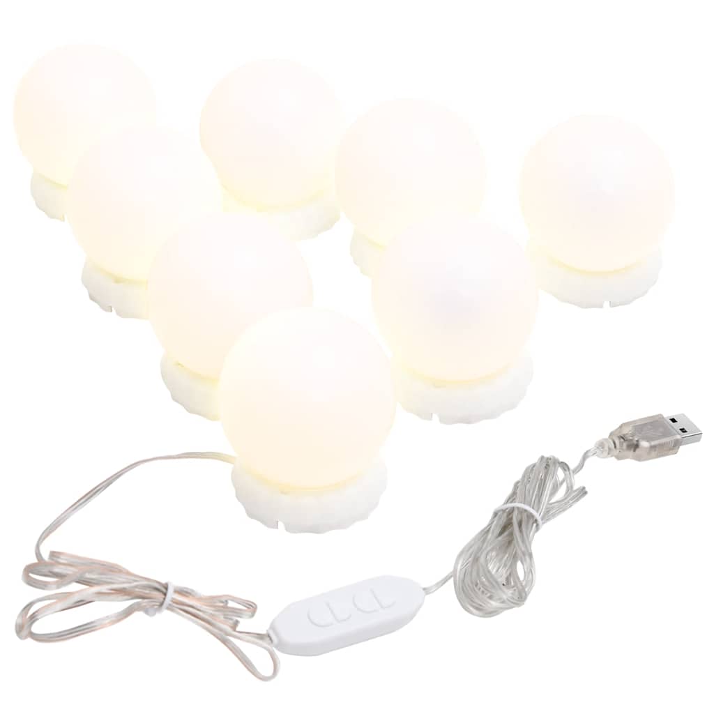 Vægspejl Uden Ramme Med Led-lys Rundt Glas - Billede 8