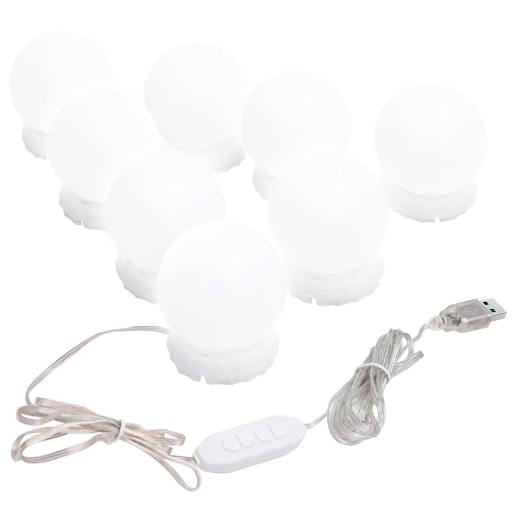 Vægspejl Uden Ramme Med Led-lys Rundt Glas - Billede 9