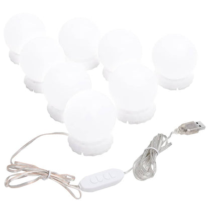 Vægspejl Uden Ramme Med Led-lys Rundt Glas - Billede 9