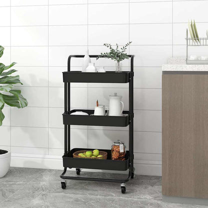 Køkkenvogn Med 3 Hylder 42x35x85 Cm Jern Og ABS - Variant 336335