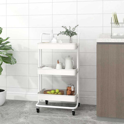 Køkkenvogn Med 3 Hylder 42x35x85 Cm Jern Og ABS - Variant 336336