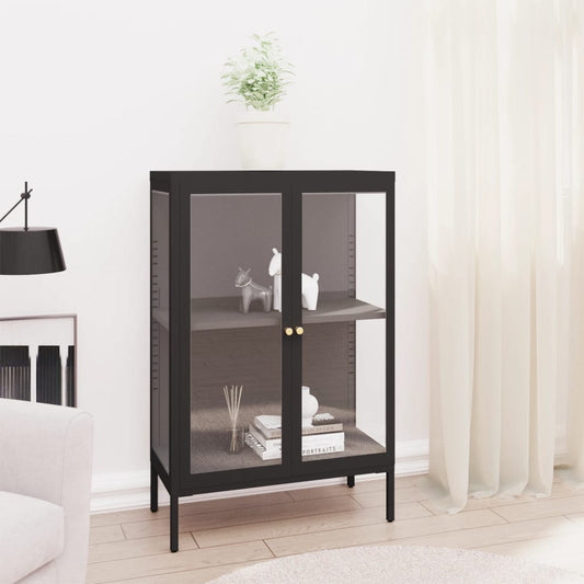 Skænk 75X35X105 Cm Stål Og Glas