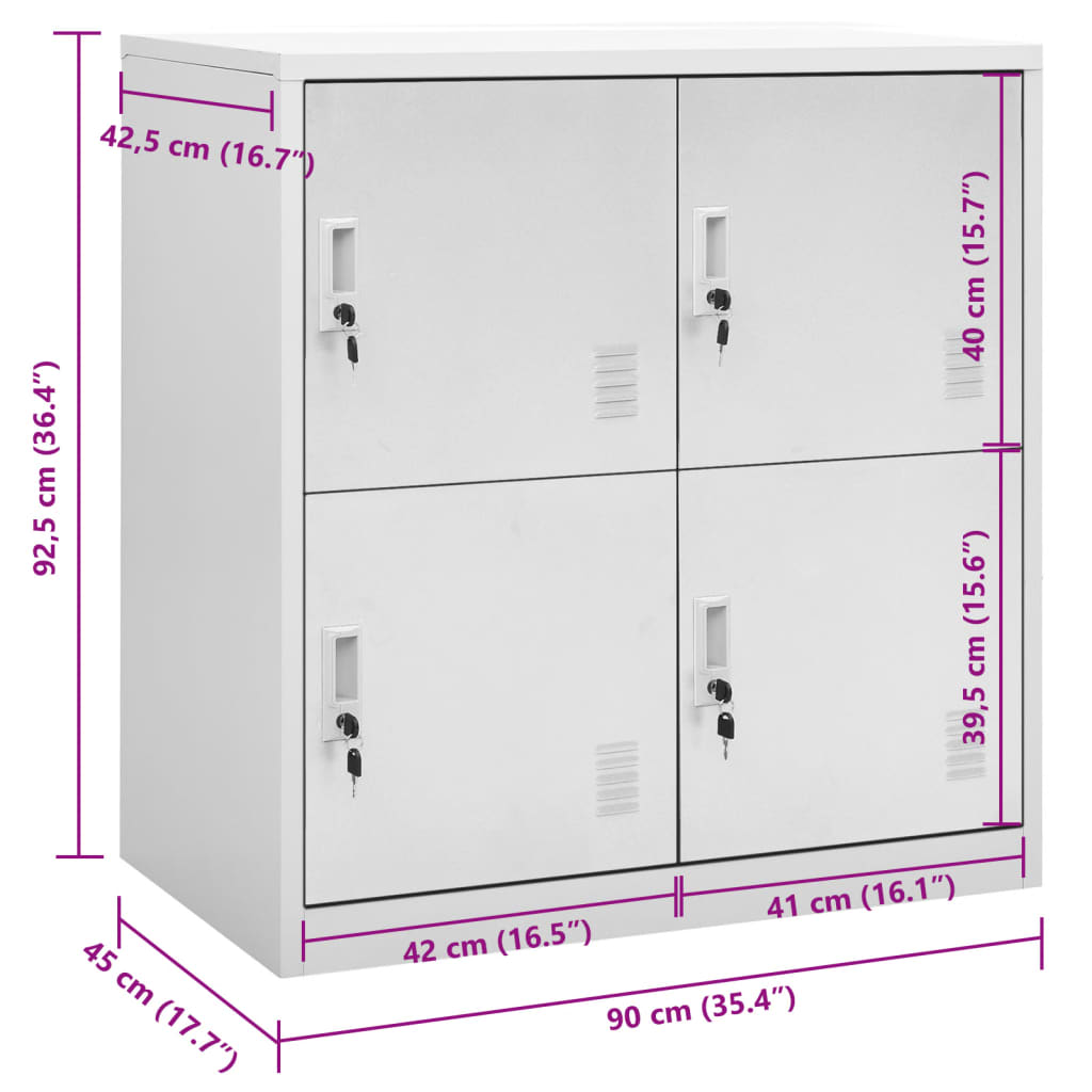 Skab 90x45x92,5 Cm Stål - Billede 7