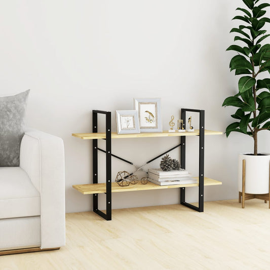 Bogreol 100X30X 2 Hylder Massivt Fyrre Naturfarvet