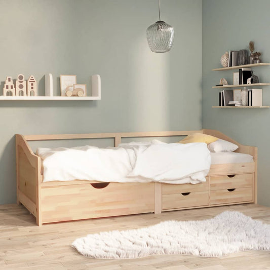 3-Personers Daybed Med Skuffer 90X200 Cm Massivt Fyrretræ