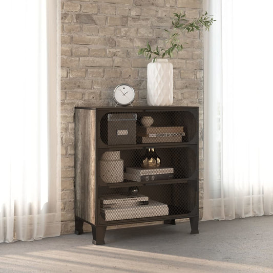 Opbevaringsskab 72X36X82 Cm Metal Og Mdf