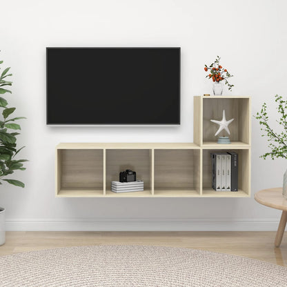 Tv-Skabssæt 2 Dele Konstrueret Træ