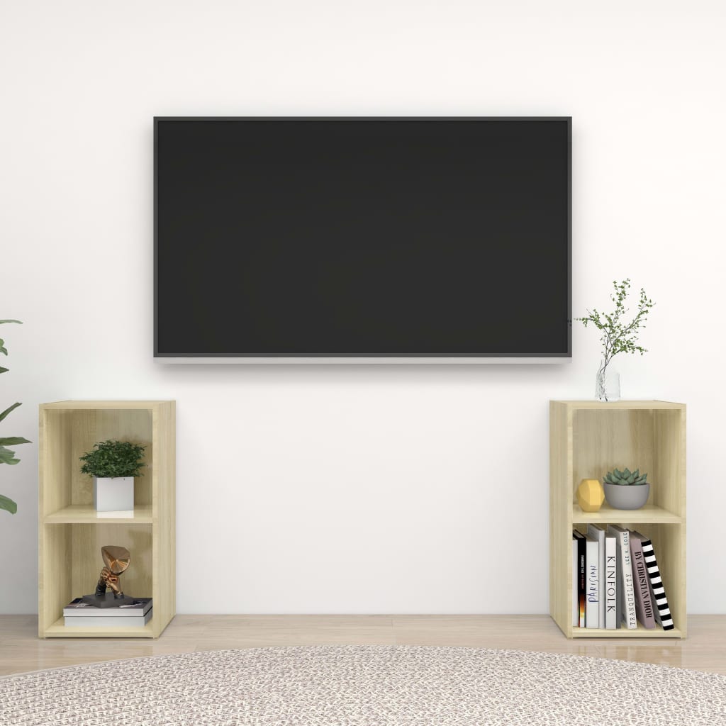 TV-skabe 2 Stk. Konstrueret Træ - Variant 3079901
