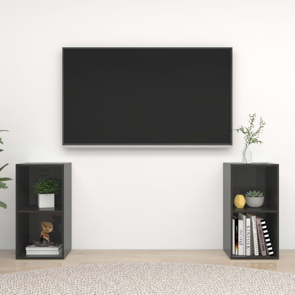 TV-skabe 2 Stk. Konstrueret Træ - Variant 3079906
