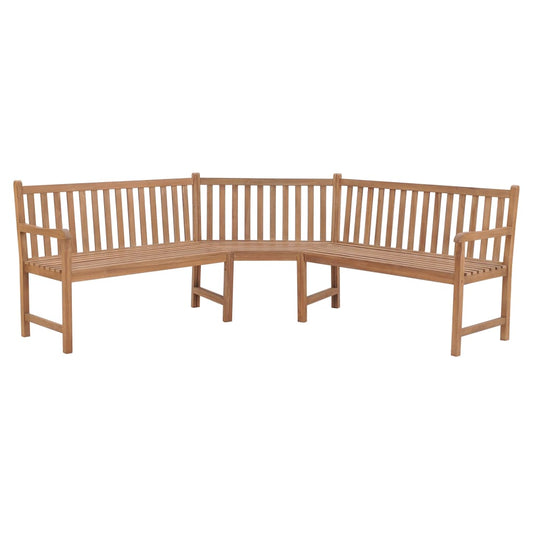 Hjørnebænk Til Haven 185X185X90 Cm Massivt Teaktræ Lysegrøn