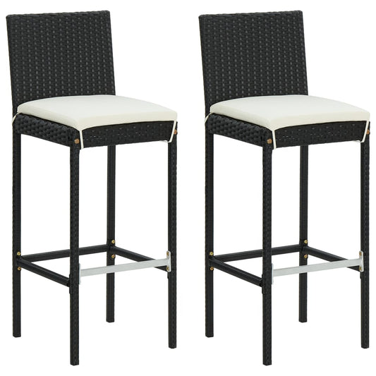 Barstole Til Haven Med Hynder 2 Stk. Polyrattan