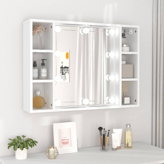 Spejlskab Med Led-Lys 76X15X55 Cm