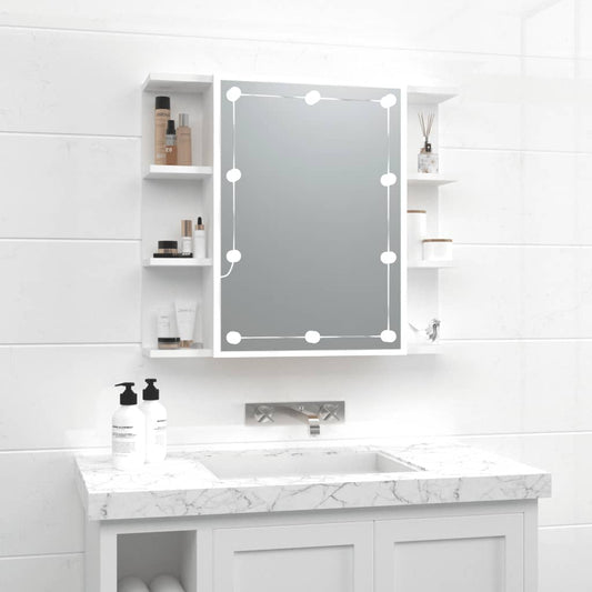 Spejlskab Med Led-Lys 70X16,5X60 Cm