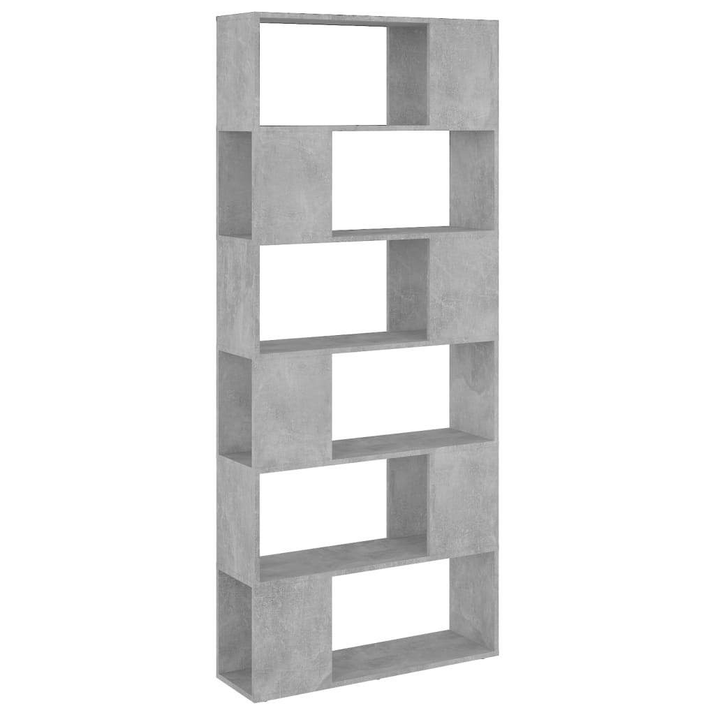 Bogreol/rumdeler 80x24x186 Cm Konstrueret Træ Betongrå - Billede 2