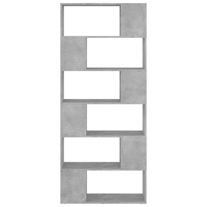 Bogreol/rumdeler 80x24x186 Cm Konstrueret Træ Betongrå - Billede 3