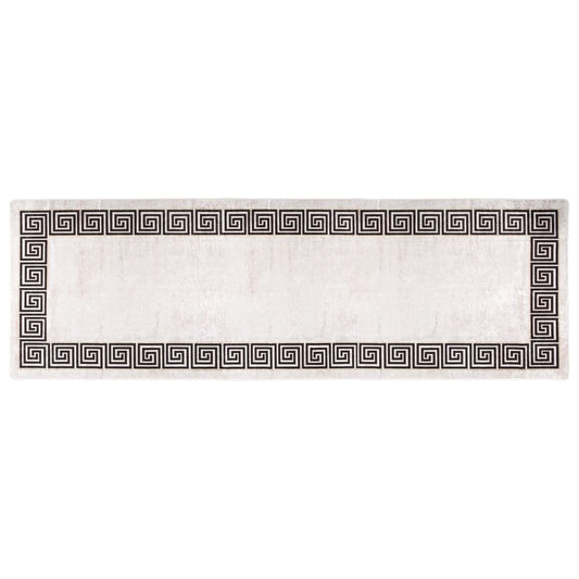 Gulvtæppe Skridsikkert Og Vaskbart Lys Beige Beige Og Sort