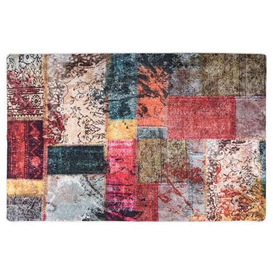 Gulvtæppe Skridsikkert Og Vaskbart Patchworkdesign Patchwork 