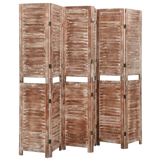 6-Panels Rumdeler 210X165 Cm Massivt Kejsertræ
