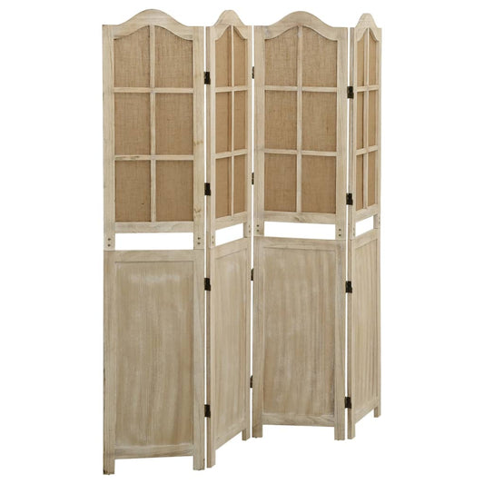 4-Panels Rumdeler Stof Brun