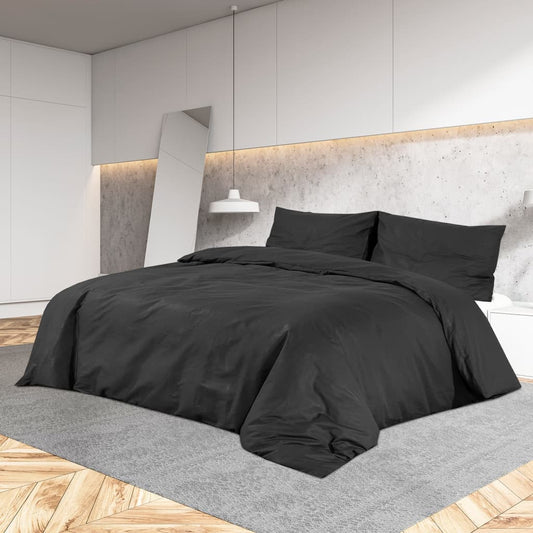 Sengetøj 260X240 Cm Bomuld Sort